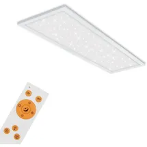 Briloner LED Panel Pallas, dimmbar, Fernbedienung, Lampe, Deckenleuchte Wohnzimmerlampe, LED fest integriert, 2700K - opal, für Wohn- / Esszimmer, Kunststoff, Modern, - 100 cm, weiß