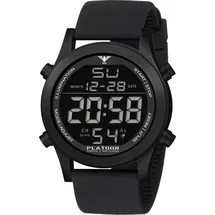 KHS Digital-Herrenuhr Platoon Schwarz Silikonband