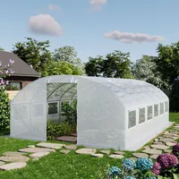 TOOLPORT Foliengewächshaus Gewächshaus 4x6m stabil & langlebig mit Fenster - reißfeste PE Plane 180g/m2 weiß transparent -