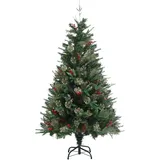 vidaXL Weihnachtsbaum mit Zapfen Grün 150 cm PVC & PE