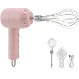 3-stufiger, Kabelloser 20-watt-handmixer Zum Backen Mit Rosa Schneebesen