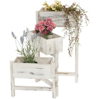 Blumenregal, Höhe: 65cm Shabby-Look Vintage weiß, Standregal Pflanzenständer