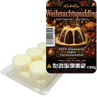 WonderWax Duftwachs WonderWax® Duftriegel 6 x Duftwachs Kreise Weiß, 100% Sojawachs (Weihnachtspudding), Duftrichtung: Weihnachtspudding