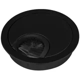 SOTech Kabeldurchlass Metall schwarz Matt mit Bürstendichtung