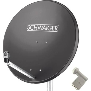 Schwaiger 80cm anthrazit + Quad LNB + Switch