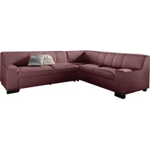 DOMO collection Ecksofa DOMO COLLECTION "Norma, moderne Armlehnen, zeitlos und elegant, Breite 247cm, L-Form", rot (karminrot), B:247cm H:74cm T:212cm, Microfaser PRIMABELLE (100% Polyester);Kunstleder SOFTLUX;Struktur (90% Polyester, 10% Polyacryl);NaturLEDER (echtes