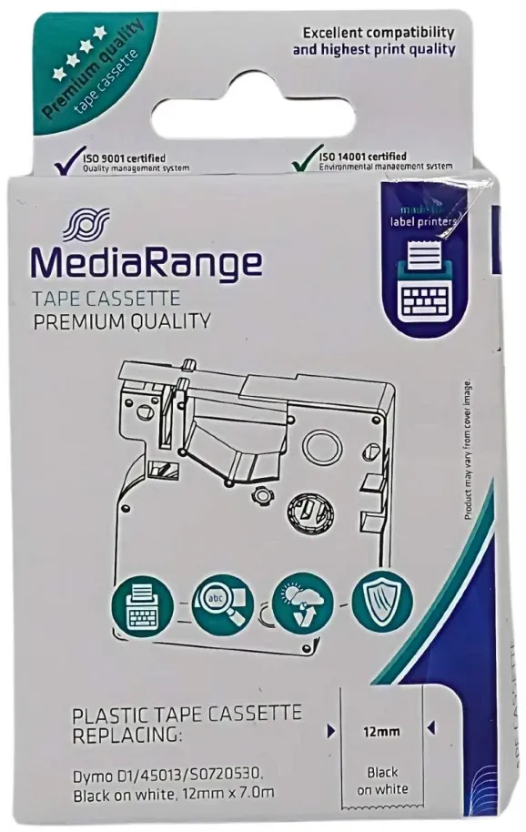 6x Media Range Kunststoff-Schriftbandkasette kompatibel mit Dymo D1/45013/S07...