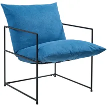 [en.casa] Sessel Utsjoki Textil 61 x 90 x 70 cm Schwarz/Blau mit Kissen