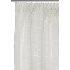 OTTO home Gardine OTTO HOME "Kym" Gr. 4, beige (beige, weiß), B:135cm H:245cm, Leinen, Polyester, Gardinen, Gardine, Halbtransparent, Multifunktionalband, Pflegeleicht, stilvoll