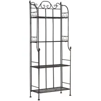 Beliani Gartenregal Metall 155 cm Hoch mit 4 Ablageflächen