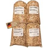Landree® Starter-Set Räucherschnitzel Geflügel & Fisch – 4x2L Esche, Kastanie, Birke, Buche – BBQ Räucherholz für Smoker, Grill & Räucherofen – naturbelassen & handverarbeitet