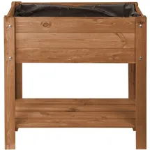 DEKO VERTRIEB BAYERN Jet-Line® | Hochbeet Gertrud Dunkelbraun mit Ablage Pflanzbeet 80,5x40x78,5 cm | Kräuter | Blumenbeet | Garten | Terrasse | Balkon