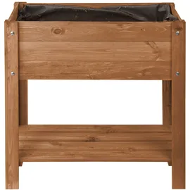 DEKO VERTRIEB BAYERN Jet-Line® | Hochbeet Gertrud Dunkelbraun mit Ablage Pflanzbeet 80,5x40x78,5 cm | Kräuter | Blumenbeet | Garten | Terrasse | Balkon