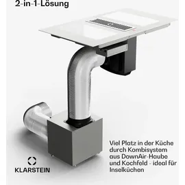 Klarstein 2-in-1 Kochfeld mit Dunstabzug Integriert, Induktionskochfeld mit Dunstabzug für Kücheninsel, Kochfeld mit Integriertem Dunstabzug 90cm,