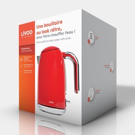 LIVOO Retro Wasserkocher rot