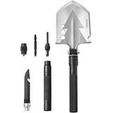 Vevor Survival-Schaufel 8 in 1 Schaufel, faltbares Multitool 602 mm Lange, kompakte Schaufel für Geländefahrten Camping Wandern Outdoor Survivalisten Notfälle