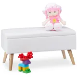 Relaxdays Truhenbank gepolstert Weiß 40 x 80 x 39,5 cm