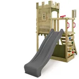 FATMOOSE Spielturm Ritterburg BoldBaron mit Rutsche grau