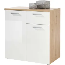 Bega Consult GmbH & Co.KG Internationale Handelsagentur PABLO 80 x 85 cm Weiß glänzend / Eiche Dekor