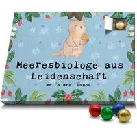 Mr. & Mrs. Panda Schoko Adventskalender Meeresbiologe Leidenschaft - Blau Pastell - Geschenk, Schokoladen Adventskalender, Kollegin, Meeresforscher... - Blau