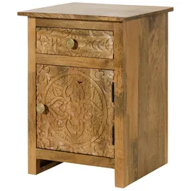 MASSIVMOEBEL24.DE Nachttisch Kashmir 45 x 40 x 60 cm Beige