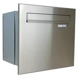 Letterbox24.de A-042 Edelstahl Mauerdurchwurf Briefkasten (Variable Tiefe)