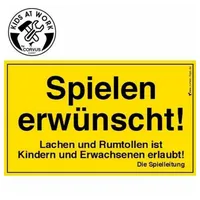 Corvus Kids at work: Spielen-Schild