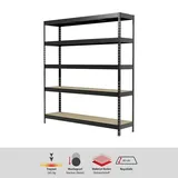 Regalux Schwerlastregal  (H x B x T: 180 x 160 x 40 cm, Traglast pro Boden: 265 kg, Anzahl Böden: 5 Stk., Stecken, Anthrazitgrau)