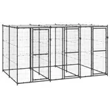 vidaXL Outdoor-Hundezwinger 3,3 m x 2,2 m x 1,8 m Stahl Schwarz