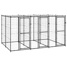 vidaXL Outdoor-Hundezwinger 3,3 m x 2,2 m x 1,8 m Stahl Schwarz