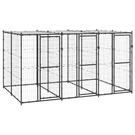 vidaXL Outdoor-Hundezwinger 3,3 m x 2,2 m x 1,8 m Stahl Schwarz
