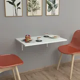 [en.casa] Wandklapptisch Klepp 72x45cm Klappbarer Esstisch Bartisch platzsparend Küchentisch zur Wandmontage Mehrzwecktisch Weiß - Weiß