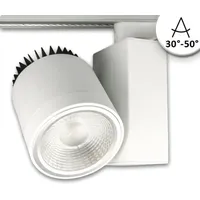 ISOLED 3-PH Schienen-Strahler fokussierbar, 35W, 30°-50°, weiß matt, 3500K,
