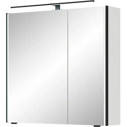 Spiegelschrank SAPHIR "Serie 7045 Badezimmer-Spiegelschrank inkl. LED-Beleuchtung, 2 Türen", weiß (weiß glanz), B:73,2cm H:70,3cm T:17cm, Spanplatte, Schränke, Badschrank 73,2 cm breit, inkl. LEDplus Schalter und Türdämpfer