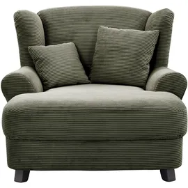 Home Affaire XXL-Sessel HOME AFFAIRE "Oase, B: 120 cm, Sitzhöhe: 50 cm - OTTO. Verlässliche Qualität.", grün (olive), B:120cm H:101cm T:142cm, 100% Polyester, Sessel, XXL-Sessel, mit 2 Zierkissen & Massivholzfüße, Topseller