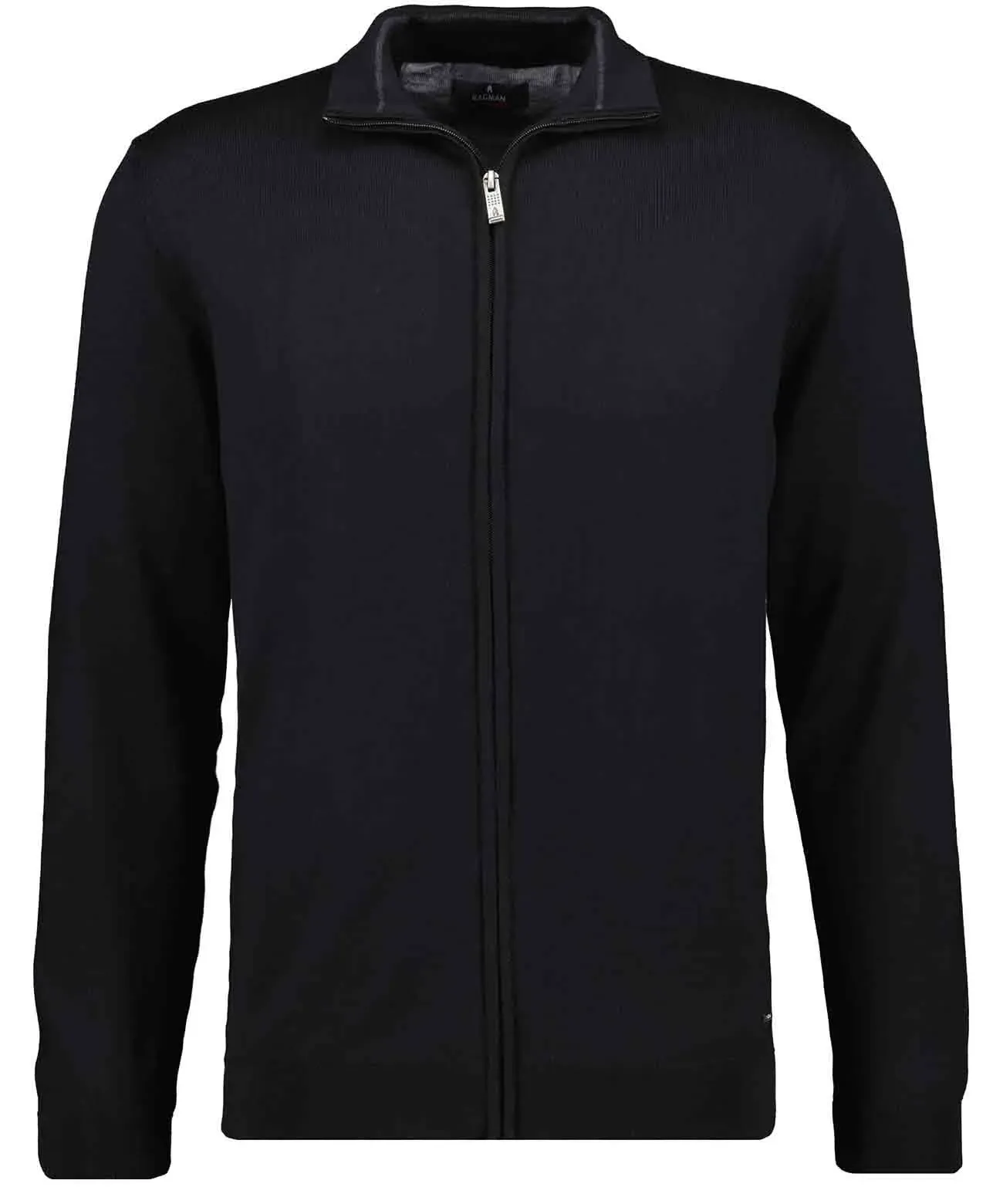 Strickfleecejacke RAGMAN, Herren, Gr. M (48/50), schwarz, 100% Wolle, Jacken