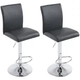 CLP 2er Set Barhocker Köln Kunstleder schwarz