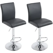 CLP 2er Set Barhocker Köln Kunstleder schwarz