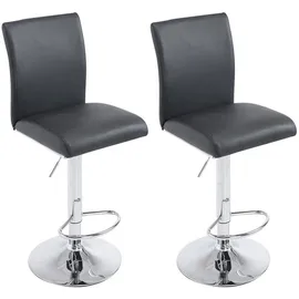 CLP 2er Set Barhocker Köln Kunstleder schwarz