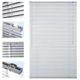 Sekey Jalousie Aluminium-Jalousie ohne Bohren, Klemmfix-Jalousie für fenster, freihängend, 25mm Alu-Lamellen, mit Bohren, inklusive Montagematerial silberfarben 60 cm x 130 cm