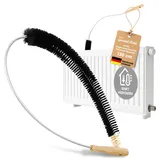 Gundel-Putz Heizkörperbürste 120cm mit Ziegenhaar Borsten für Heizkörperreinigung - Heizungsbürste, Flachheizkörper, Rippenheizkörper - Reinigungsbürste mit Edelstahldraht & Kunststoffummantelung
