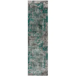 Kadima Design `Dee` Abstrakte Kunst-Teppiche in Premium-Qualität. Farbe: Grün-Grau, 80x300 cm