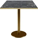 Tisch 70 x 70 cm Rom Bistro glänzend schwarzer Marmor - Schwarz