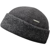 Stetson Strickmütze Docker Cap mit Fleece-Futter aus Wolle und Kaschmir grau 55/S