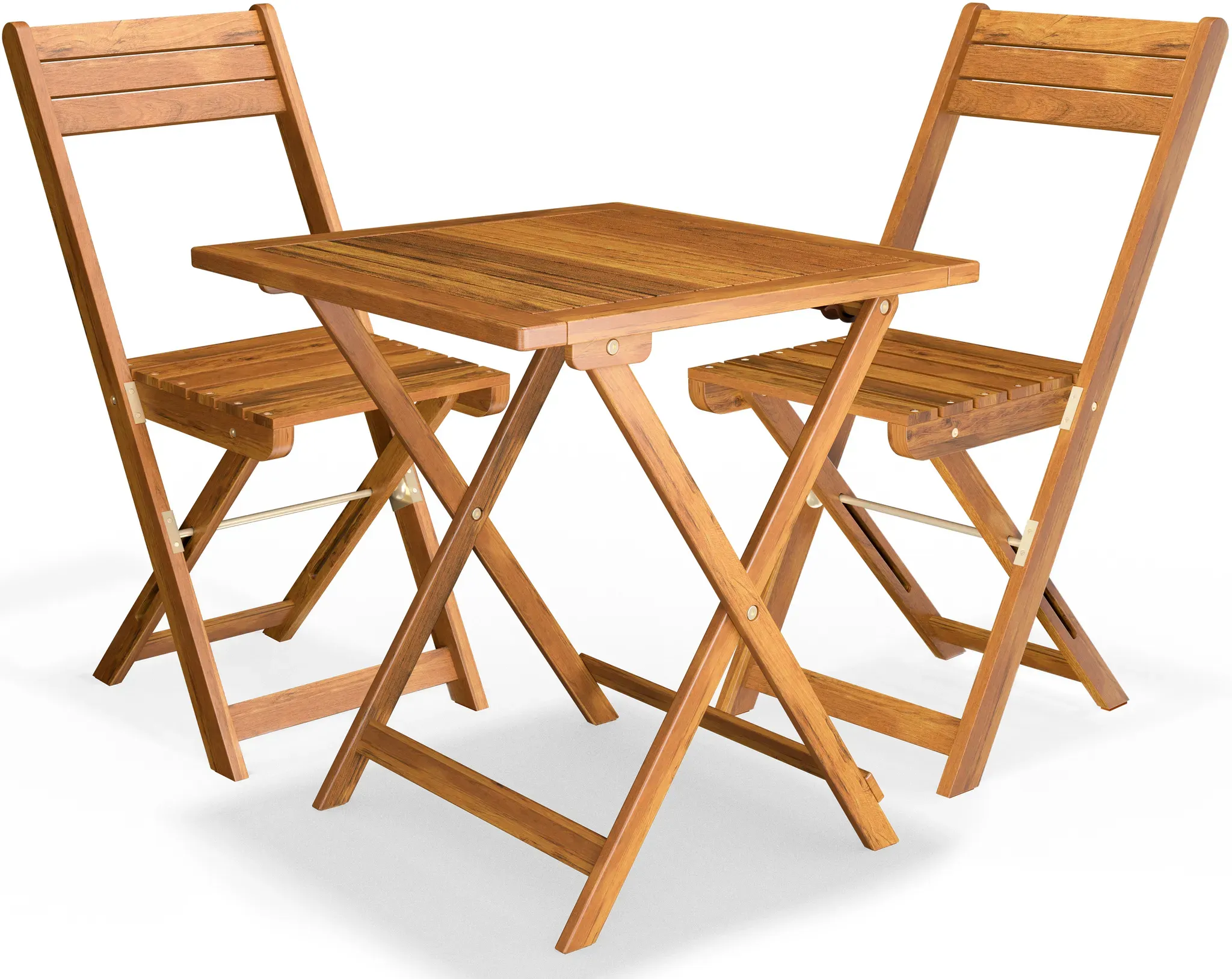Balcony table and chairs Set Acacia Wood Foldable