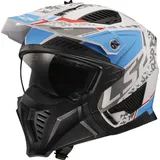 LS2 OF606 Drifter Devor Trial Helm, weiss-blau, Größe XL weiß / blau matt,