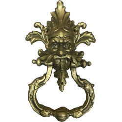Casa Padrino Türklopfer Grimasse Gusseisen Gold - Antik Barock Jugend Stil