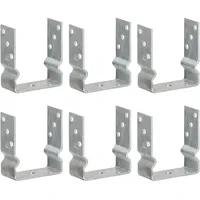 vidaXL Pfostenträger 6 Stk. Silbern 12×6×15 cm Verzinkter Stahl