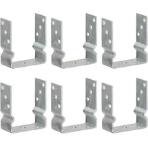 vidaXL Pfostenträger 6 Stk. Silbern 12×6×15 cm Verzinkter Stahl