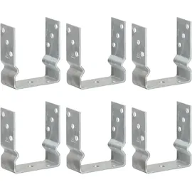 vidaXL Pfostenträger 6 Stk. Silbern 12×6×15 cm Verzinkter Stahl